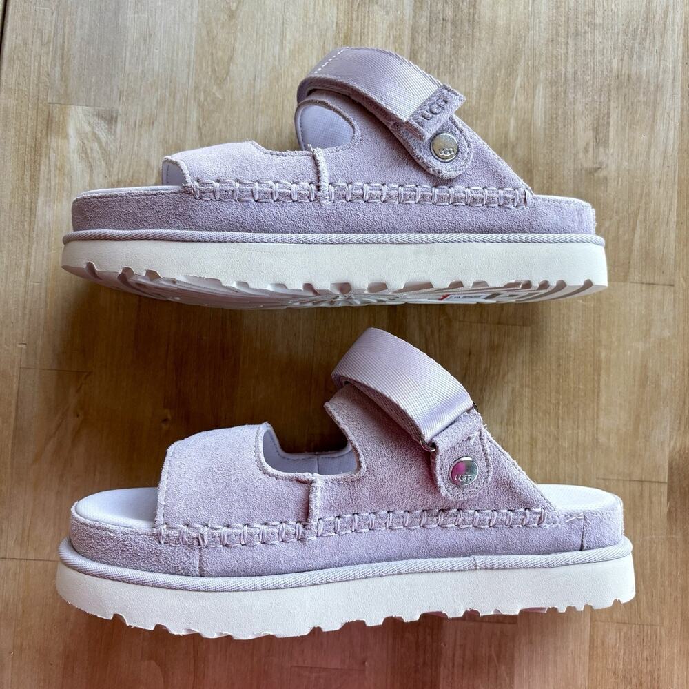 UGG Goldenstar Glide Slide Purple Bay Fog Platform Sandal Women's US size 10 NEW - Picture 8 of 12